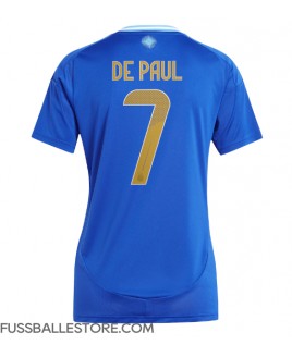 Günstige Argentinien Rodrigo De Paul #7 Auswärtstrikot Damen Copa America 2024 Kurzarm